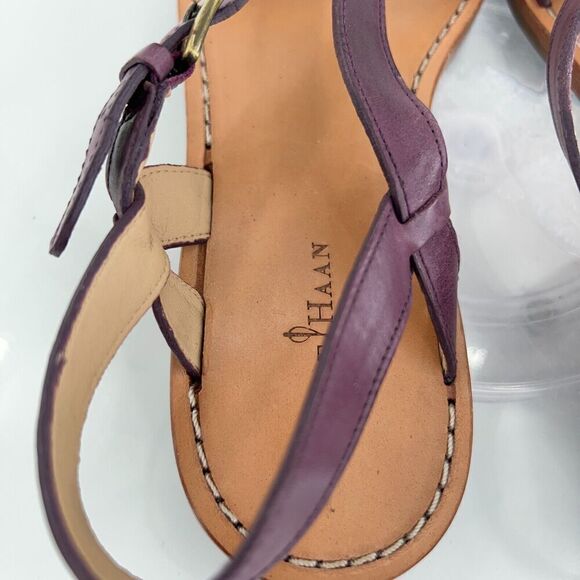 Cole Haan Women Minetta Sandal Size 8 Purple Cross Strap Slingback Flat Leather - Picture 9 of 13